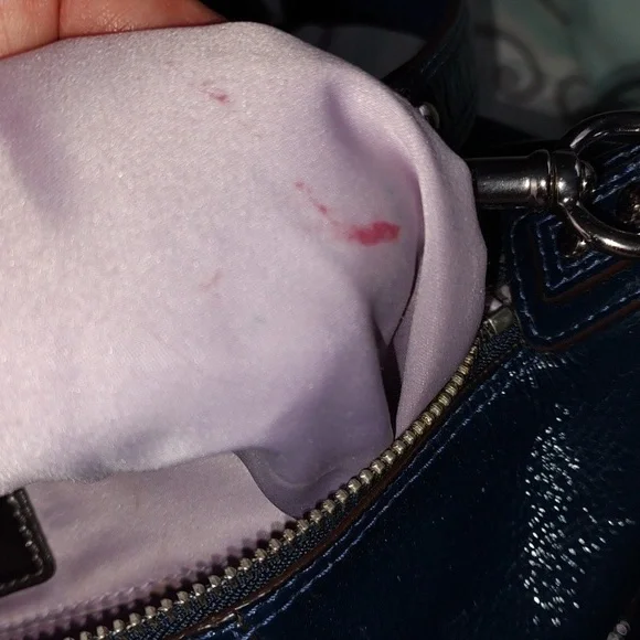 Coach Glossy Navy Leather Satchel - Picture 8 of 16